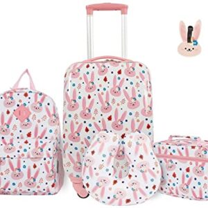 Travelers Club Kids' 5 Piece Luggage Travel Set, Bunny