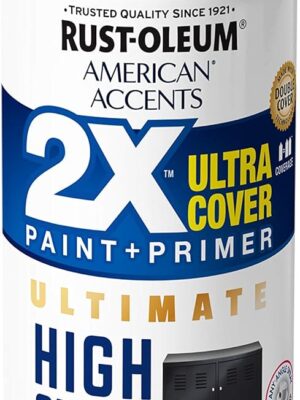 Rust-Oleum 328374 American Accents Spray Paint, 12 Oz, High Gloss Black
