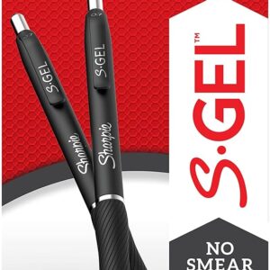 Sharpie S-Gel, Gel Pens, Medium Point (0.7mm), Pearl White Body, Black Gel Ink Pens, 12 Count