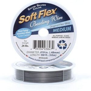 Soft Flex 49 Strand Beading Wire - Medium 0.19 Diameter - 100 Feet Nylon Design Wire